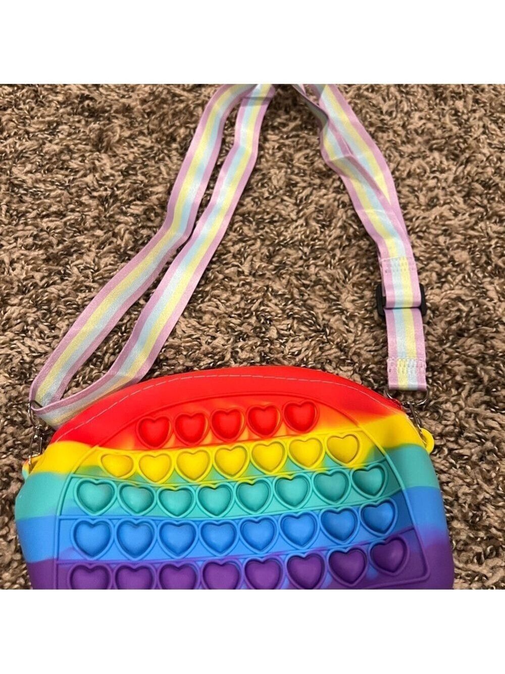 Rainbow Heart Pop It Kids Bag